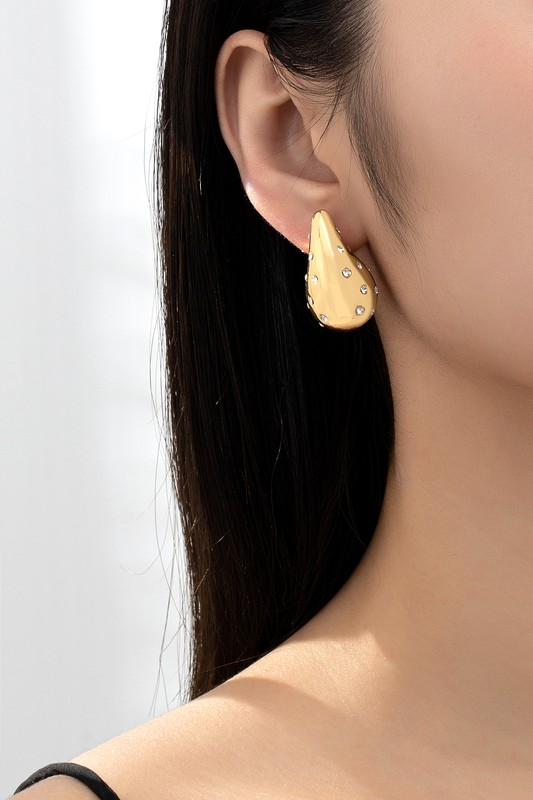 Teardrop Earrings with Rhinestone