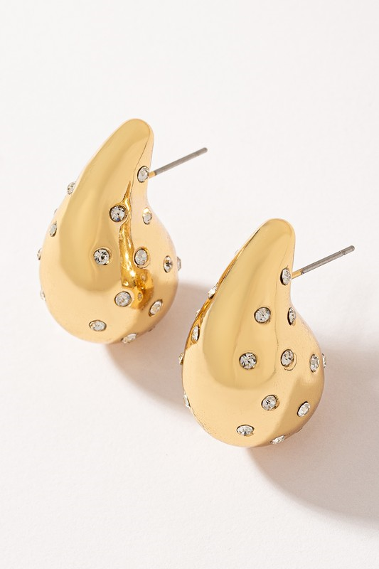 Teardrop Earrings with Rhinestone