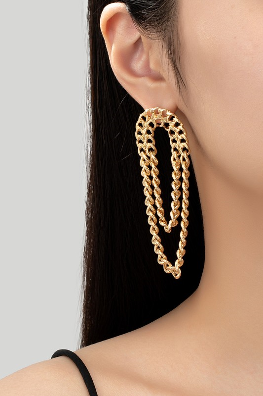 Chain Drop Earrings - Gold
