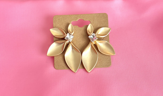 Multi Leaf with Rhinestone Earrings