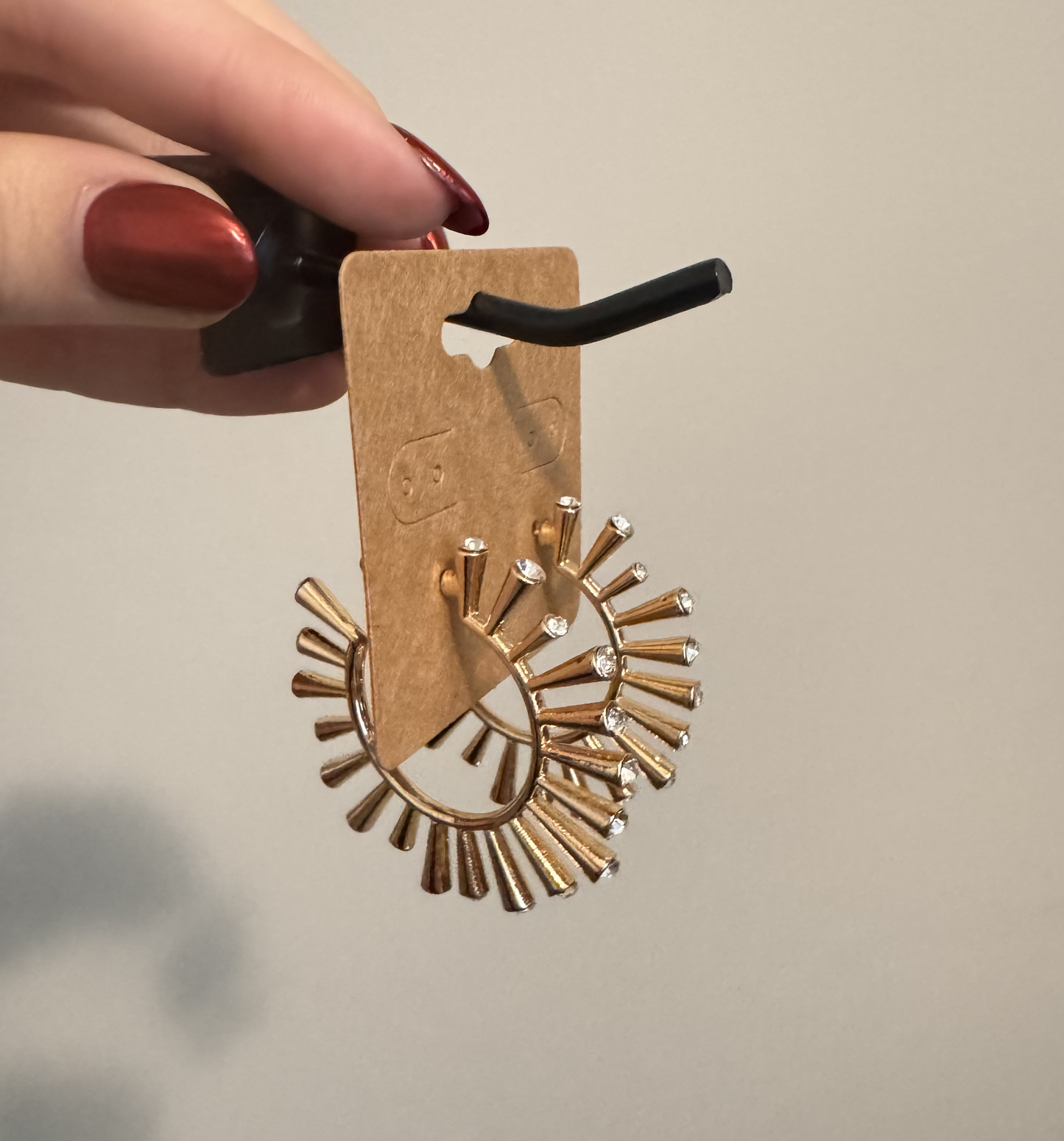 Solar Hoop Earrings with Rhinestones