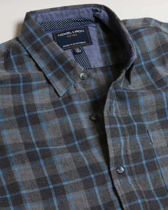 Flannel Button Down - Blue/Black