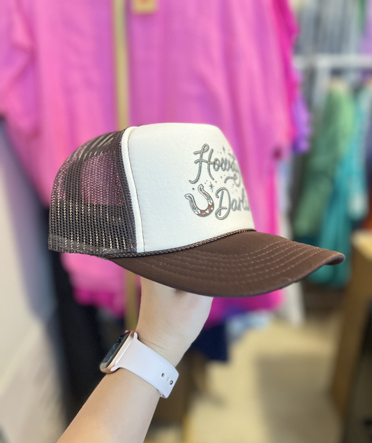 Howdy Darlin Western Trucker Hat - Brown
