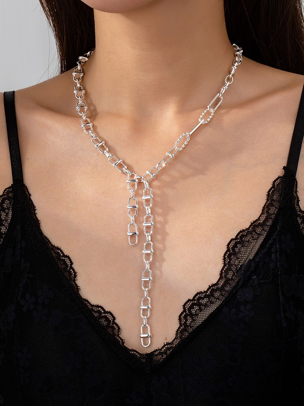 Asymmetric Chain Drop Necklace