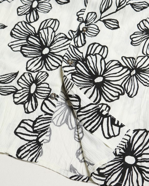 Floral Button Down Shirt - Vanilla