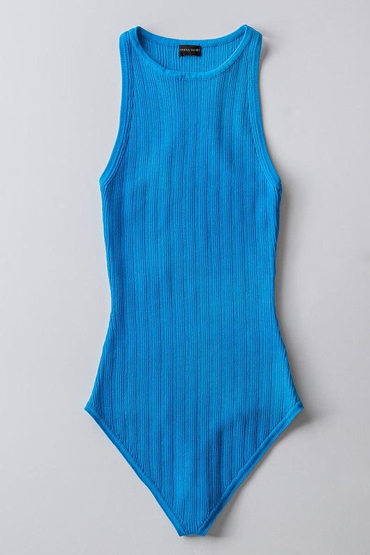 Racerback Knit Bodysuit - Aqua