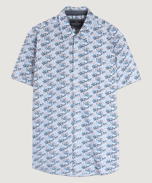 Blooming Florals Button Down - Marine Blue