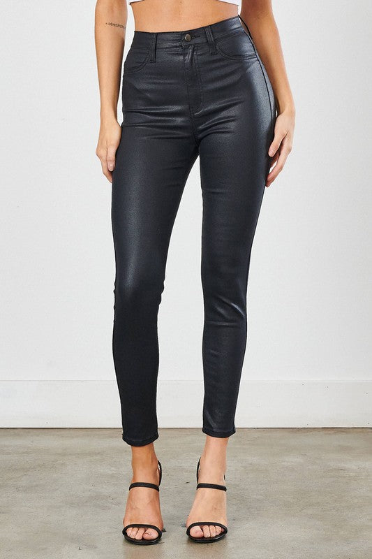 Coated Skinny Jean - Black