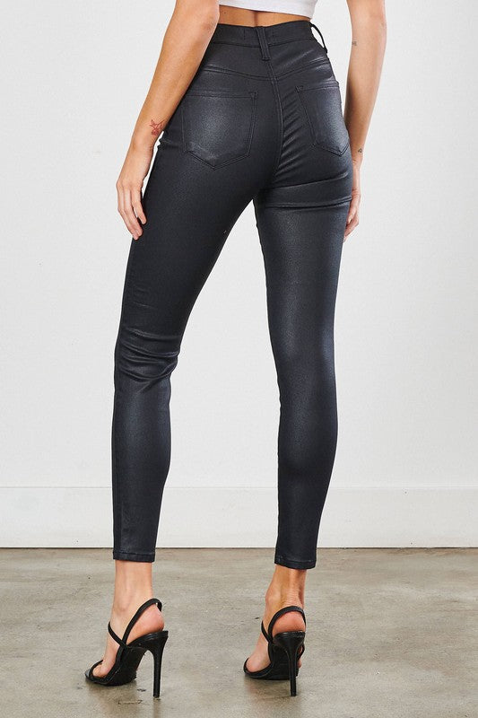 Coated Skinny Jean - Black