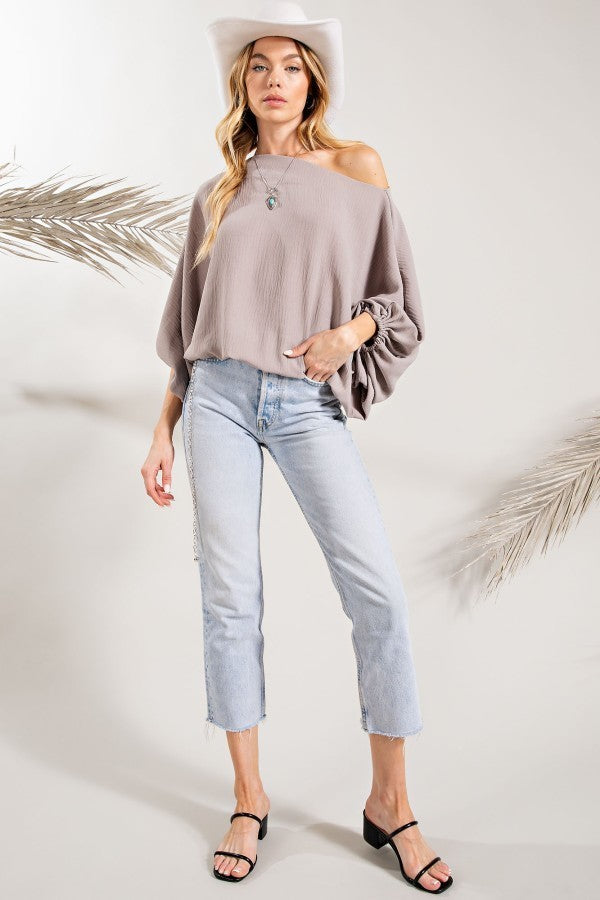 Off the Shoulder Top - Mushroom