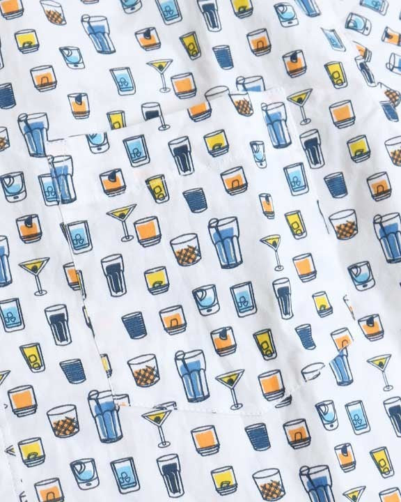 Mixed Drink Button Down - White