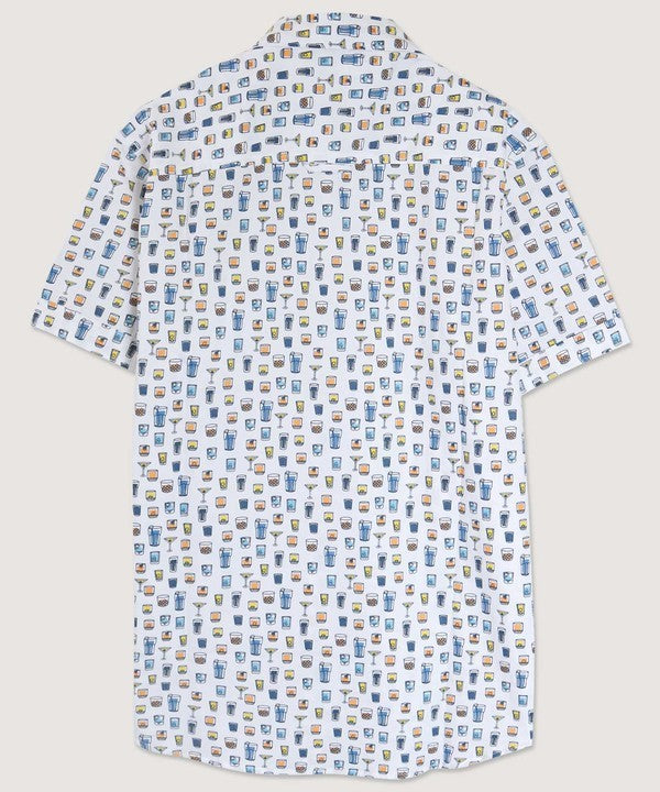 Mixed Drink Button Down - White