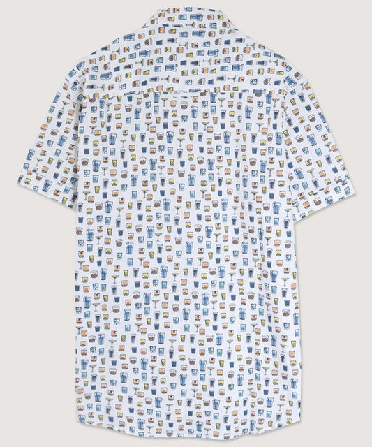 Mixed Drink Button Down - White