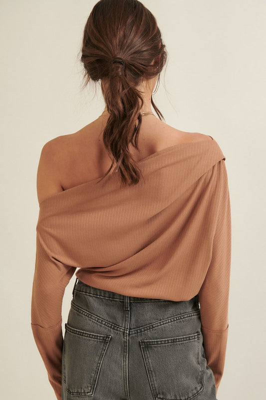 Off the Shoulder Bodysuit - Sand