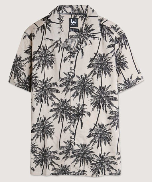 Palm Tree Camp Button Down - Sand