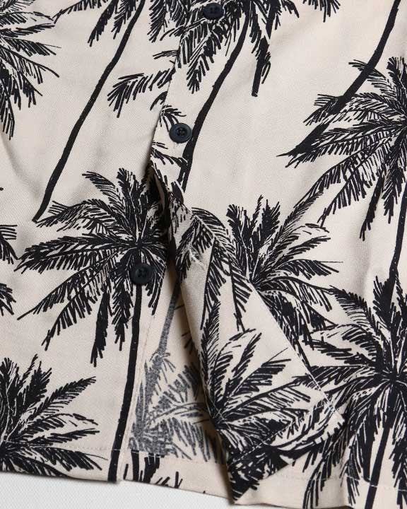 Palm Tree Camp Button Down - Sand