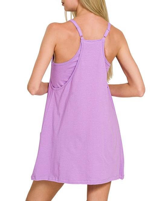 Mini Dress with Romper Liner - Lavender