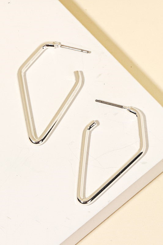 Triangular Cutout Hoop Earrings