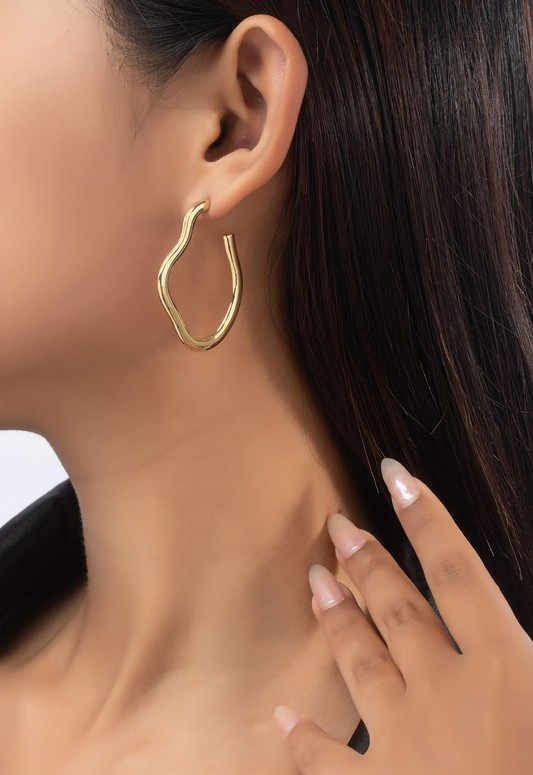 Asymmetrical Hoop Earrings