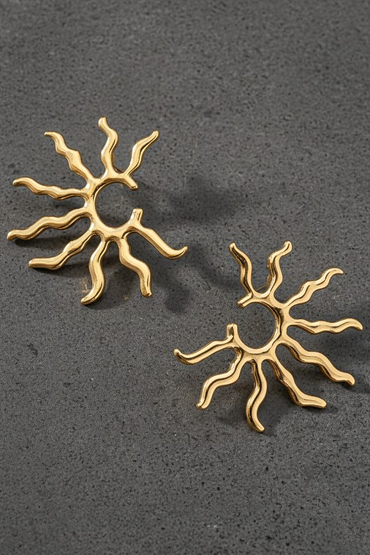 Solar Ray Earrings - Gold