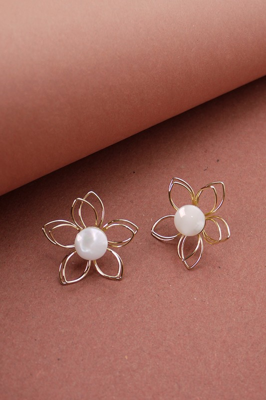 Opal 3D Flower Earrings