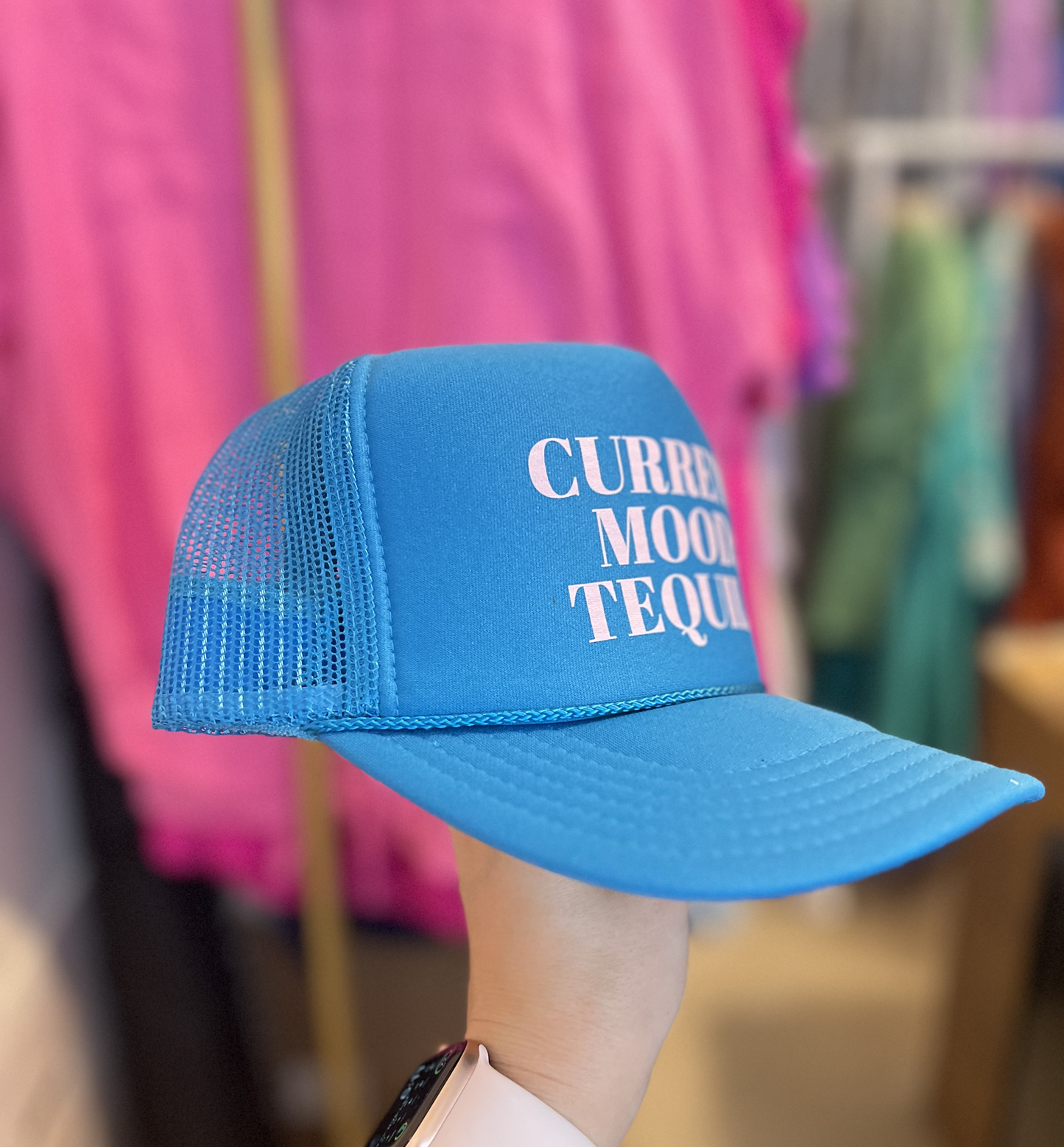 Mood Tequila Trucker Hat - Aqua/Pink