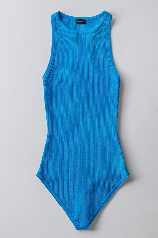 Racerback Knit Bodysuit - Aqua