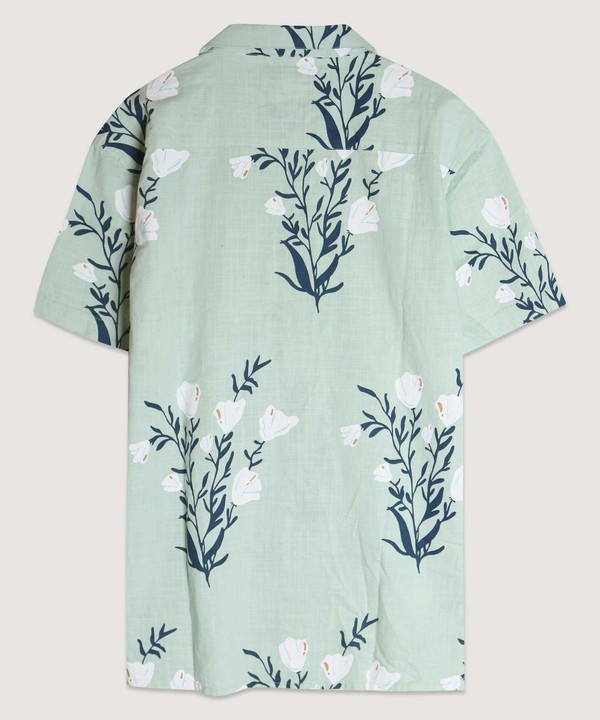 Floral Print Button Down - Laurel Green