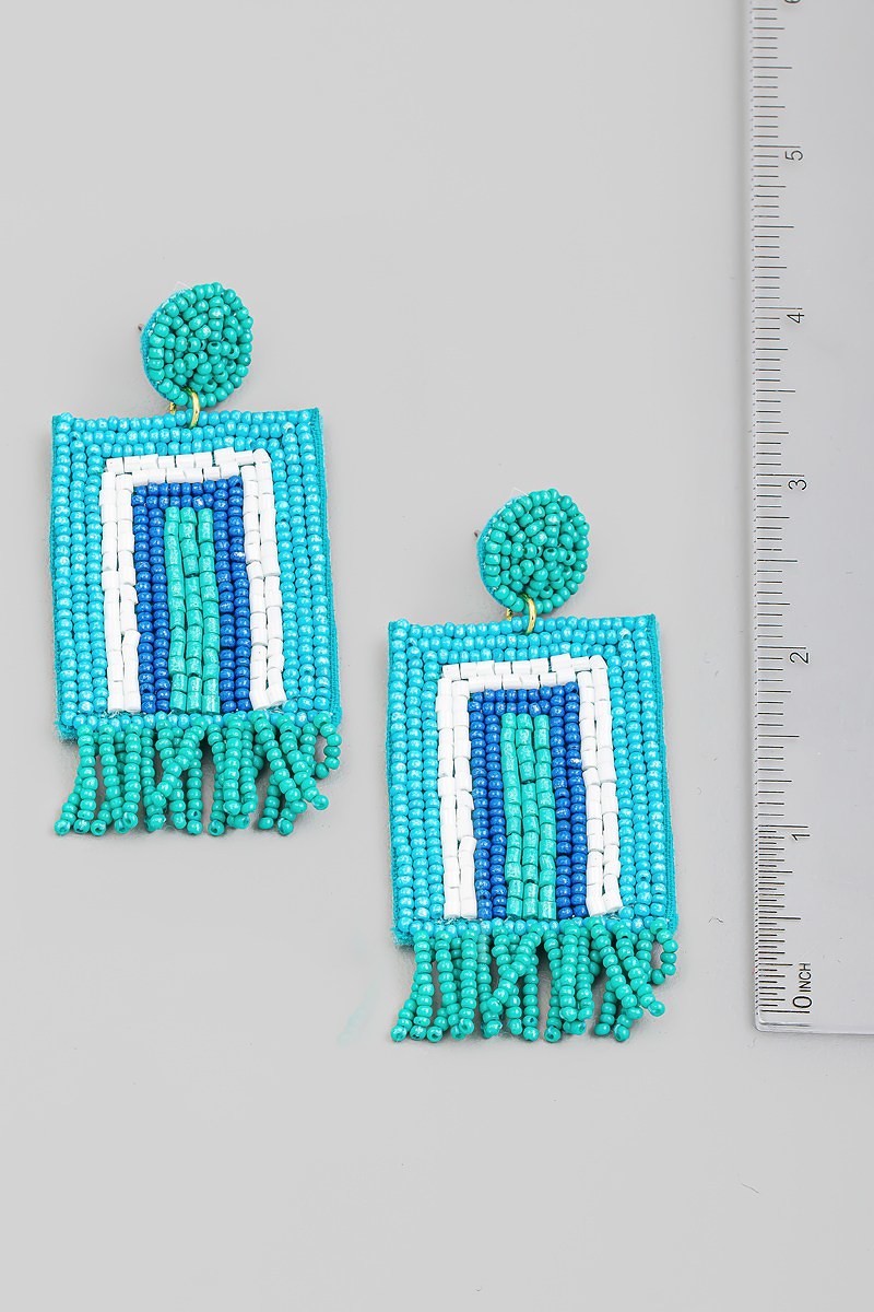 Beaded Earrings - Turquoise