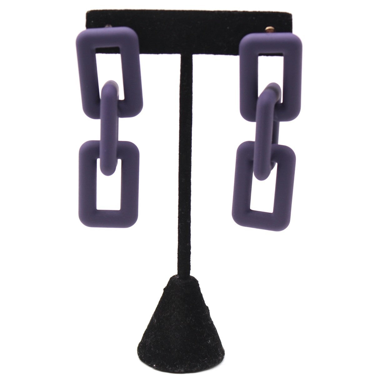 Chain Drop Earrings - Purple