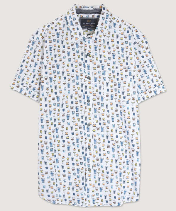 Mixed Drink Button Down - White