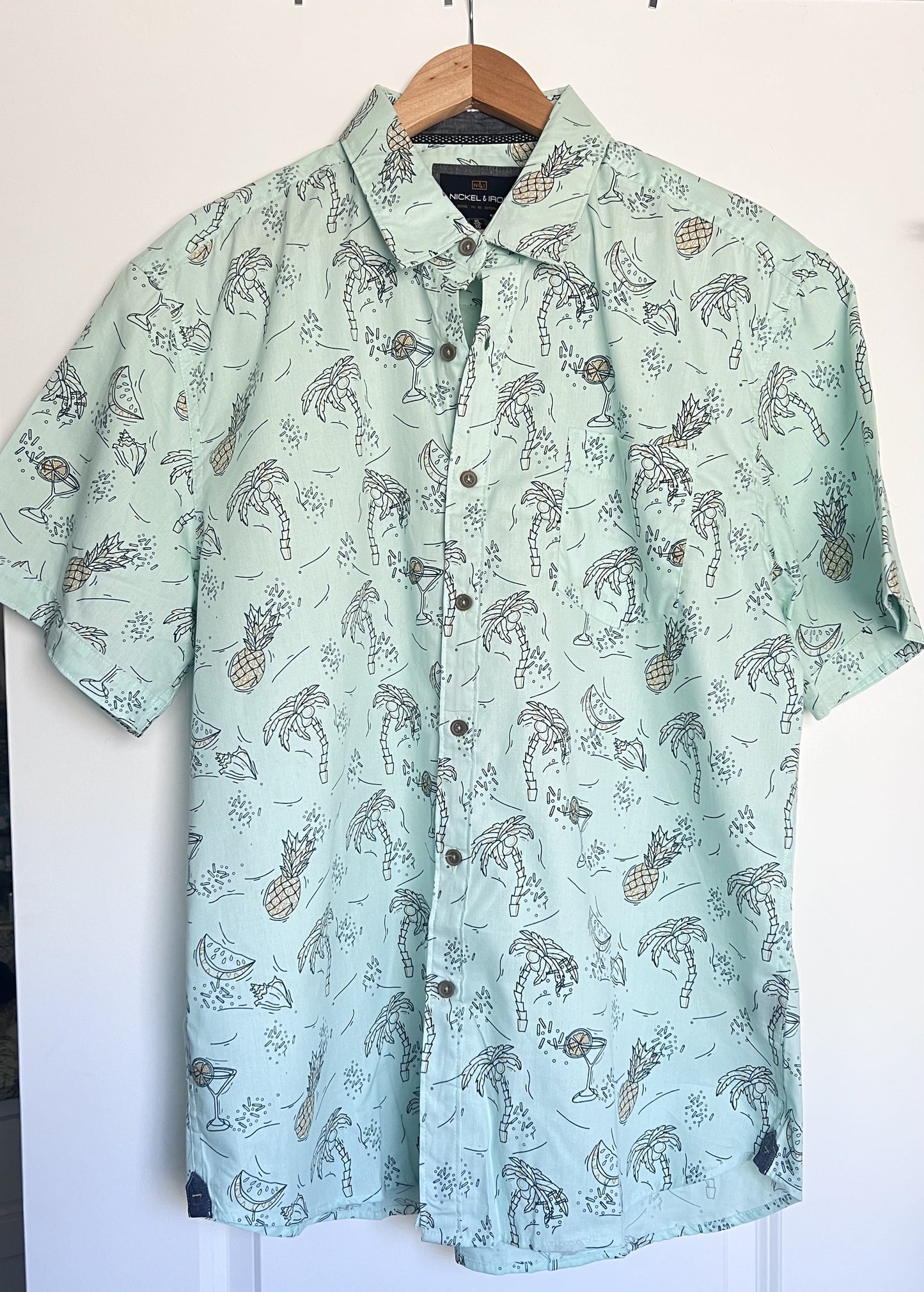 Palm Tree and Pineapple Button Down