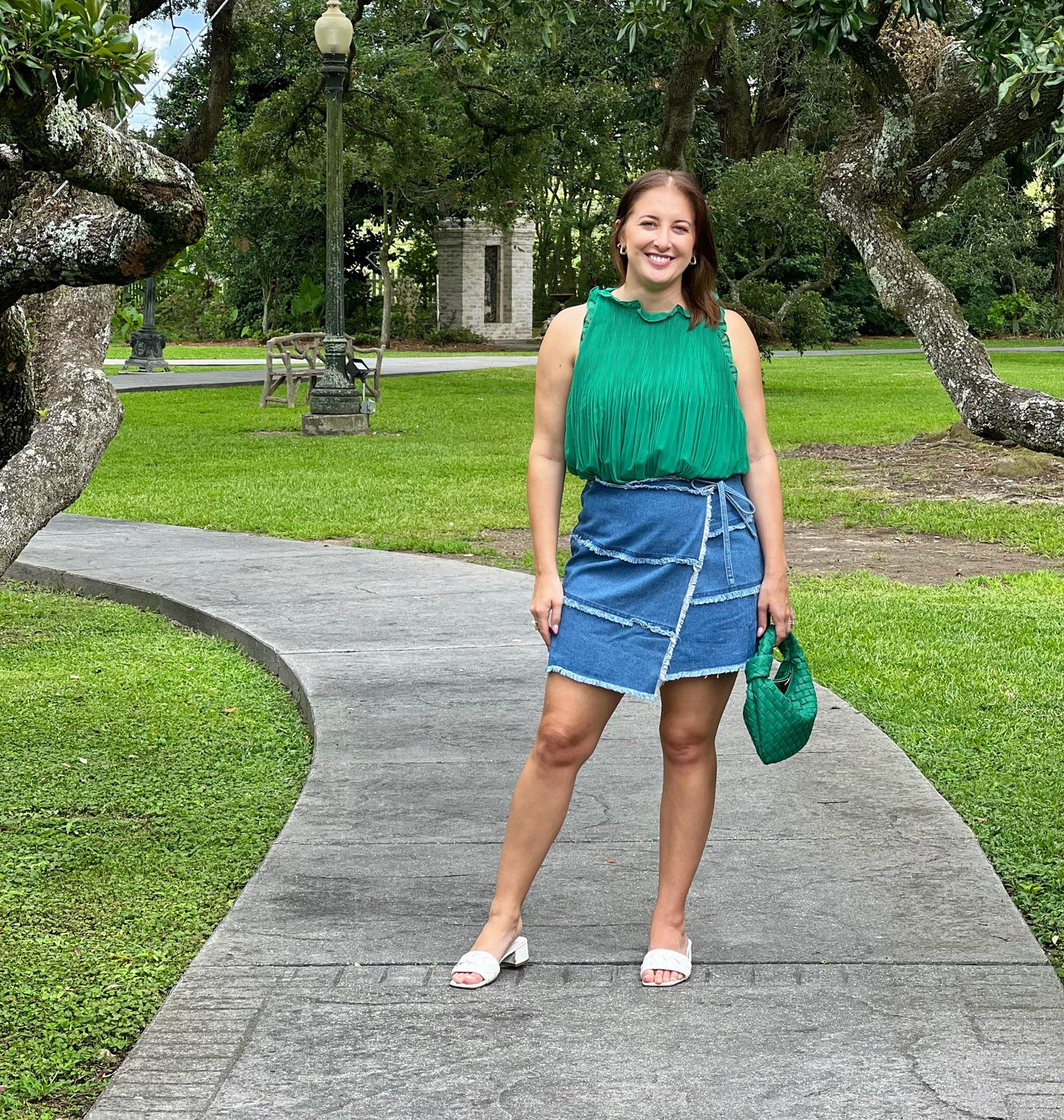 Blue Denim Wrap Skirt